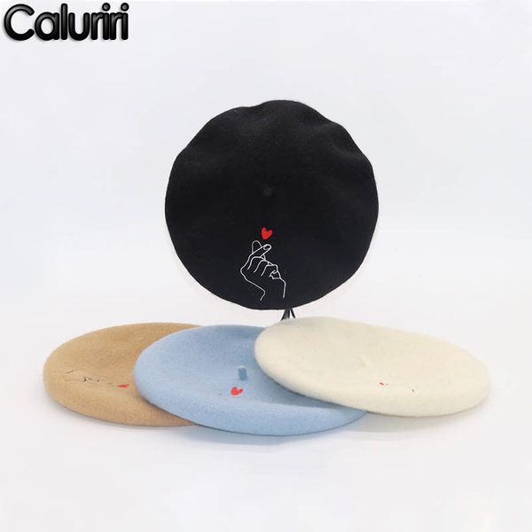 berets caluriri beret hat korean autumn and winter design heart embroidered cashmere wool artist, Blue;gray
berets caluriri beret hat korean autumn and winter design heart embroidered cashmere wool artist, Blue;gray