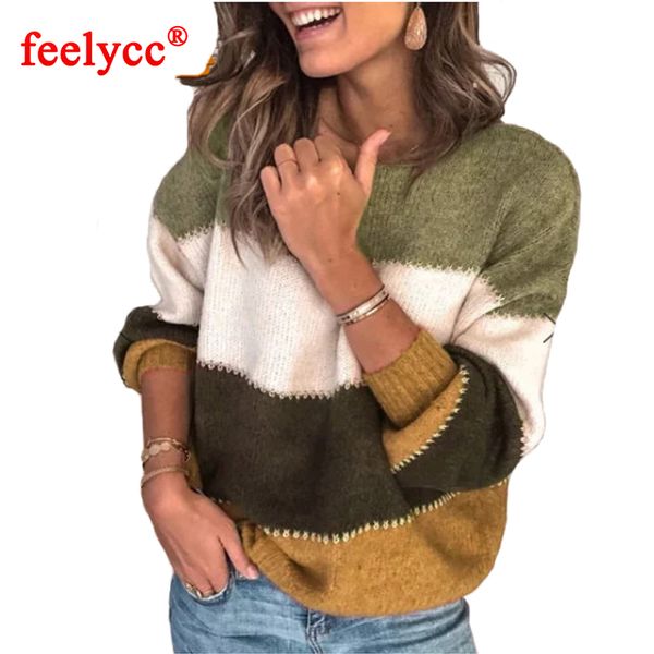 women's sweaters fashion women striped sweater autumn winter o neck long sleeve loose knit pullover patchwork pull femme jersey mujer, White;black
women's sweaters fashion women striped sweater autumn winter o neck long sleeve loose knit pullover patchwork pull femme jersey mujer, White;black