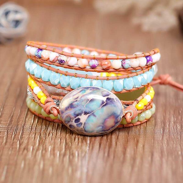 tennis exquisit graduated handmade 5x leather wrap beaded bracelet boho chic jewelry valentine's gift drop, Golden;silver
tennis exquisit graduated handmade 5x leather wrap beaded bracelet boho chic jewelry valentine's gift drop, Golden;silver