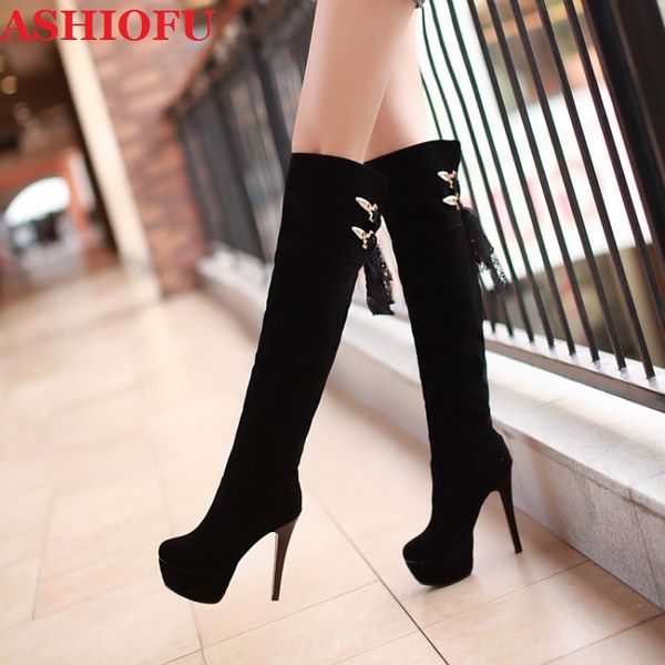 ashiofu handmade new ladies high heel platform boots buckles lace party wedding over knee boots evening club fashion winter boot, Black
ashiofu handmade new ladies high heel platform boots buckles lace party wedding over knee boots evening club fashion winter boot, Black