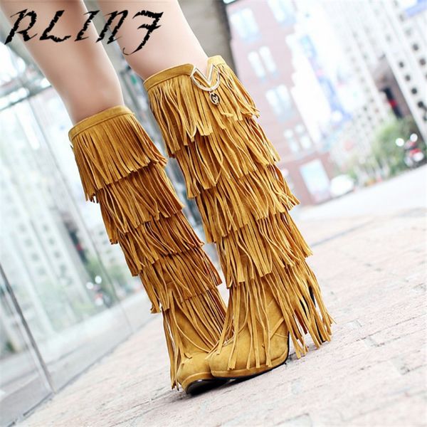 boots rulinf leather fringed 32-43 large size women's suede high-heeled waterproof platform multi-layer, Black
boots rulinf leather fringed 32-43 large size women's suede high-heeled waterproof platform multi-layer, Black