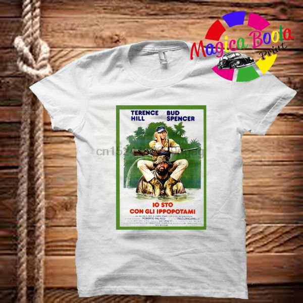 t-shirt uomo donna bud spencer terence hill io sto con gli ippopotami