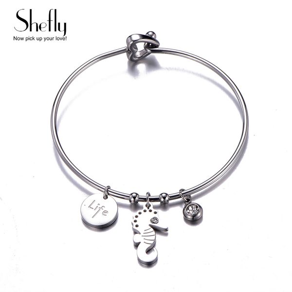 2020 fashion silvery seahorse bracelets for women crystal charm bracelets bangles stainless steel bohemia girls jewelry gift, Black
2020 fashion silvery seahorse bracelets for women crystal charm bracelets bangles stainless steel bohemia girls jewelry gift, Black