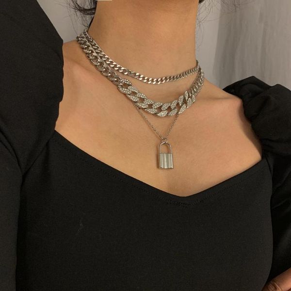 chokers punk multi layer love lock pendant choker necklace steampunk women men padlock crystal chunky chain couple jewelry gift, Golden;silver
chokers punk multi layer love lock pendant choker necklace steampunk women men padlock crystal chunky chain couple jewelry gift, Golden;silver
