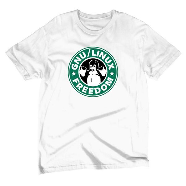 mens t shirts fashion gnu linux om coffee linux t shirt cotton o neck short sleeved t-shirt summer funny tshirt euro size