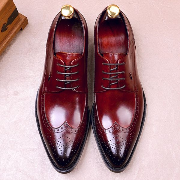 british designer genuine leather men's heels wedding oxfords pointed toe laces man formal dress wingtip brogues shoes fwl158, Black
british designer genuine leather men's heels wedding oxfords pointed toe laces man formal dress wingtip brogues shoes fwl158, Black