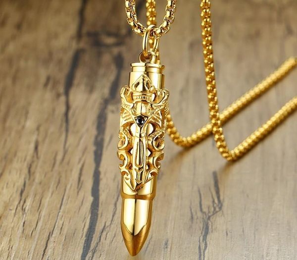 creation stainless pendant punk gold steel biker88 men color bullet