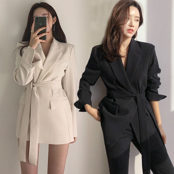 Women Vintage Plain Blazer With Belt Female Notched Outerwear Office Lady Coat England Style Cardigan, Black;brown
Women Vintage Plain Blazer With Belt Female Notched Outerwear Office Lady Coat England Style Cardigan, Black;brown