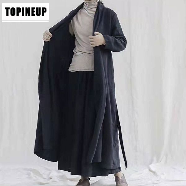 2020 women's vintage fashion cardigan belt long sleeve solid color flax coat, Tan;black
2020 women's vintage fashion cardigan belt long sleeve solid color flax coat, Tan;black