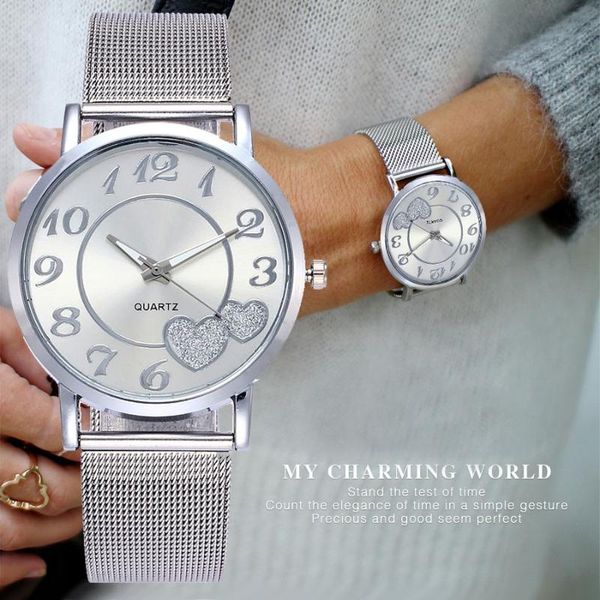 casual women watches silver & gold mesh watch women love heart dial quartz wristwatches relogios mulher uhr damen, Slivery;brown
casual women watches silver & gold mesh watch women love heart dial quartz wristwatches relogios mulher uhr damen, Slivery;brown
