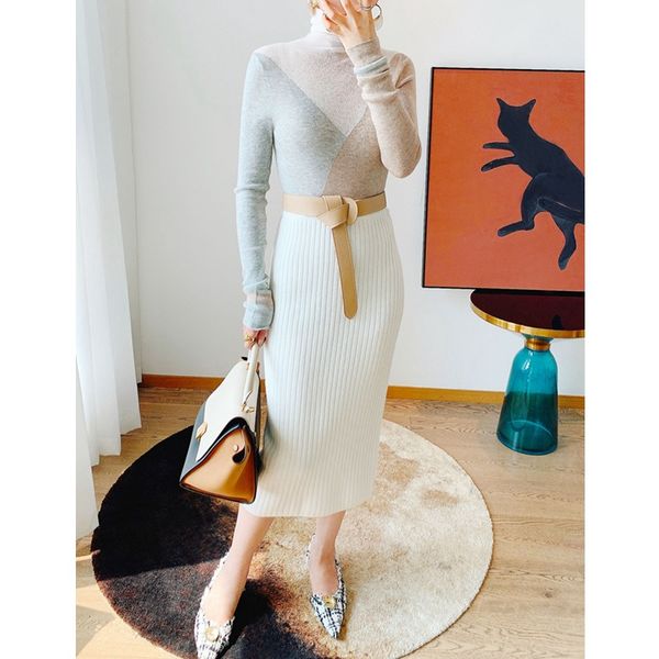 women's sweaters women sweater 2021 color matching geometric pile neck turtleneck sweatshirts with female bottoming shirt, White;black
women's sweaters women sweater 2021 color matching geometric pile neck turtleneck sweatshirts with female bottoming shirt, White;black