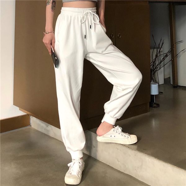white high-waist sports casual beam feet harem pants women's autumn wide leg loose slim straight pants, Black;white
white high-waist sports casual beam feet harem pants women's autumn wide leg loose slim straight pants, Black;white