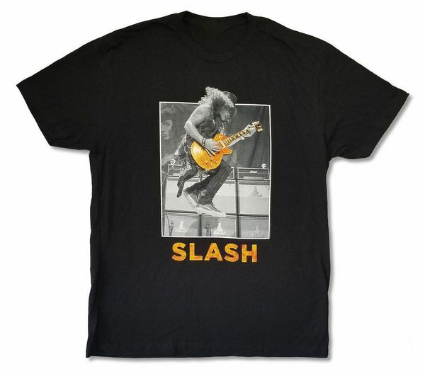 slash jump black t-shirt new official gnr guitar cotton loose plus size tee shirt
