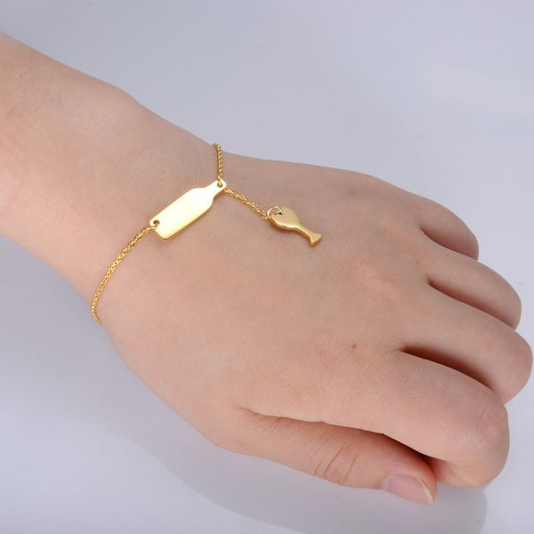 wineglass chain link bracelets women bracelets gold silver rose gold stainless steel wine bottle charm bangle fashion jewelry, Golden;silver
wineglass chain link bracelets women bracelets gold silver rose gold stainless steel wine bottle charm bangle fashion jewelry, Golden;silver