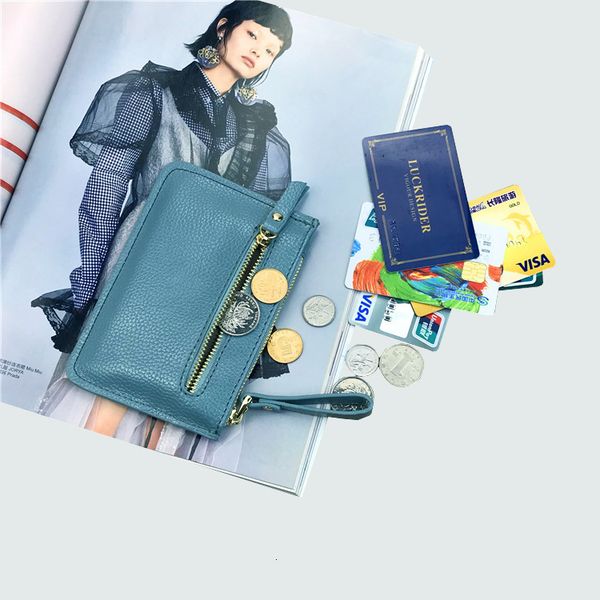 Women's Fashion PU Short Zip Clutch Wallet Large Capacity Long Ladies Purse Key Coin Bag