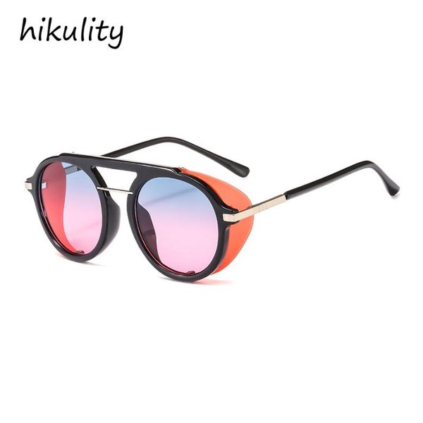 91024a vintage gradient lens round punk sunglasses for women men, White;black
91024a vintage gradient lens round punk sunglasses for women men, White;black