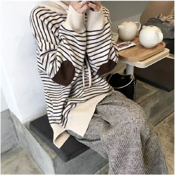 women's tracksuits fashion two piece set women 2021 fall/winter suit female korean loose striped sweater + high waist casual wide-leg p, Gray
women's tracksuits fashion two piece set women 2021 fall/winter suit female korean loose striped sweater + high waist casual wide-leg p, Gray