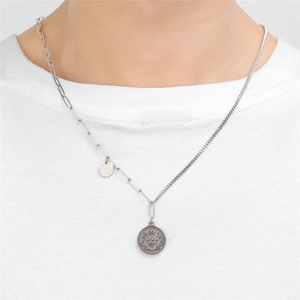 vintage coin letter pendant necklace for women men stainless steel silver color chain necklace party jewelry
vintage coin letter pendant necklace for women men stainless steel silver color chain necklace party jewelry