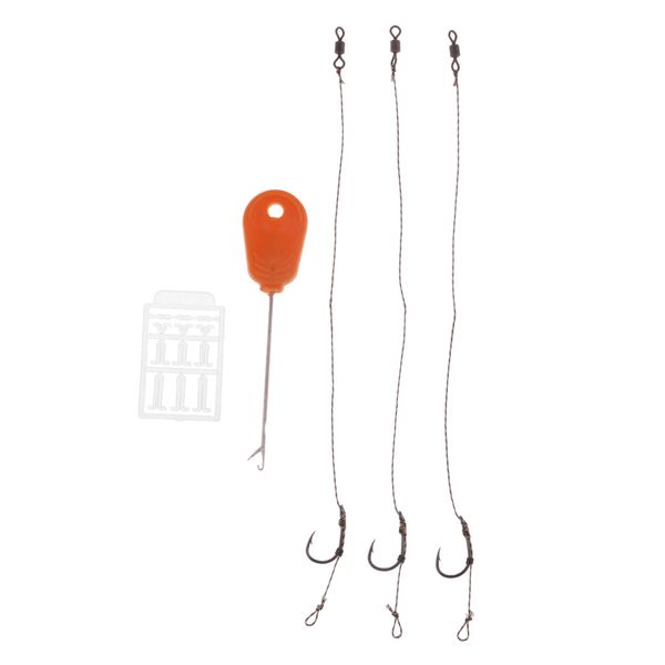 3pcs/set pre tied carp fishing rigs + 1pc boilie bait s + 1pc bait needle terminal tackle
3pcs/set pre tied carp fishing rigs + 1pc boilie bait s + 1pc bait needle terminal tackle