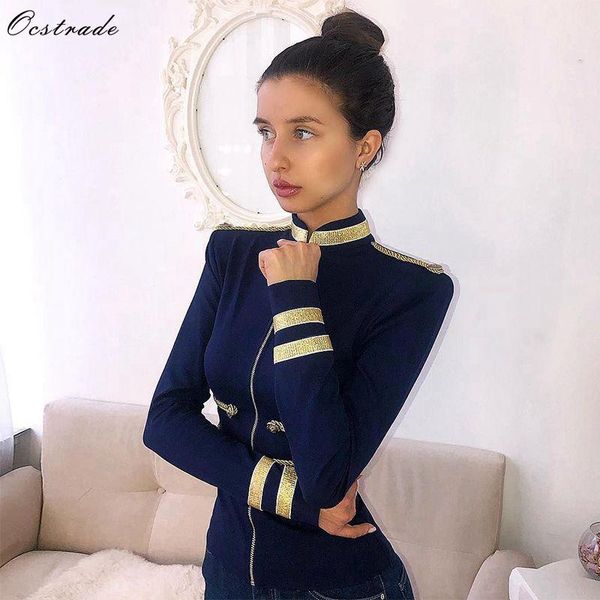 Ocstrade Outerwear Women Jackets Spring Autumn Coat 2019 New Navy Blue Elegant High Quality Long Sleeve Bandage Jacket Bodycon
Ocstrade Outerwear Women Jackets Spring Autumn Coat 2019 New Navy Blue Elegant High Quality Long Sleeve Bandage Jacket Bodycon