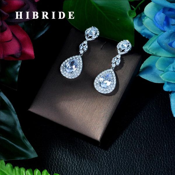 hibride luxury dangle long earrings for women wedding water drop cubic zirconia earrings party gifts e-25, Silver
hibride luxury dangle long earrings for women wedding water drop cubic zirconia earrings party gifts e-25, Silver
