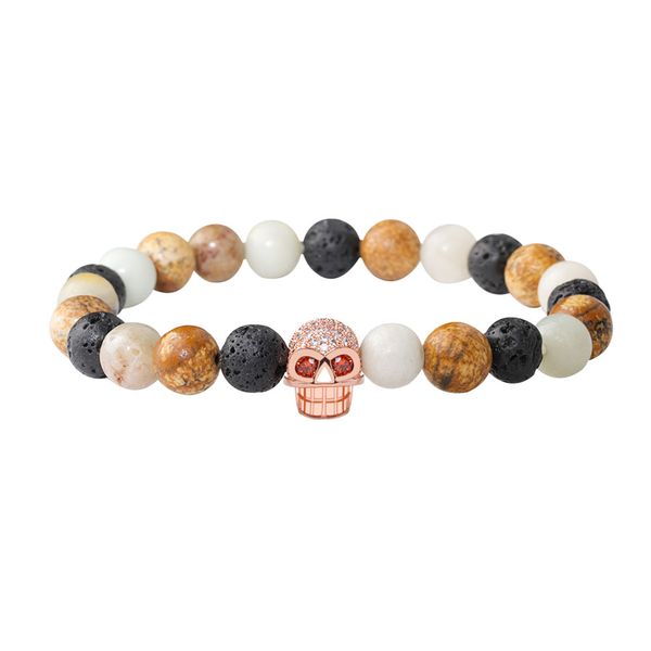 trendy black lava stone bead bracelets pave cz skull charm bracelet for men women yoga jewelry gift
trendy black lava stone bead bracelets pave cz skull charm bracelet for men women yoga jewelry gift