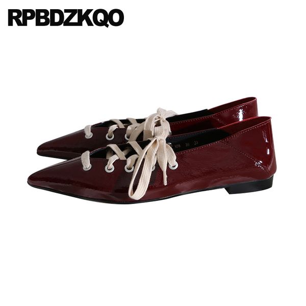 patent leather women red wine lace up shallow 2020 genuine chinese designer shoes china pointed toe black flats high quality
patent leather women red wine lace up shallow 2020 genuine chinese designer shoes china pointed toe black flats high quality