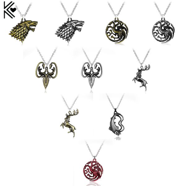 stark family lion wolf dragon deer lannister targaryen stark baratheon arryn greyjoy family members necklace, Silver
stark family lion wolf dragon deer lannister targaryen stark baratheon arryn greyjoy family members necklace, Silver