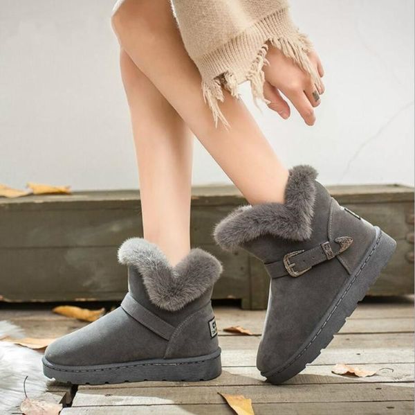 cy303 quality snow boots round toe buckle thick base hair keep warm plus velvet ankle boots flat casual female botas mujer, Black
cy303 quality snow boots round toe buckle thick base hair keep warm plus velvet ankle boots flat casual female botas mujer, Black