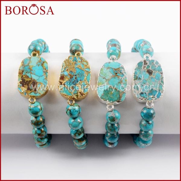 beaded, strands borosa 4pcs gold color copper natural turquoises with 8mm beads bracelet blue stone gems bangle for women g1652 s1562, Black
beaded, strands borosa 4pcs gold color copper natural turquoises with 8mm beads bracelet blue stone gems bangle for women g1652 s1562, Black