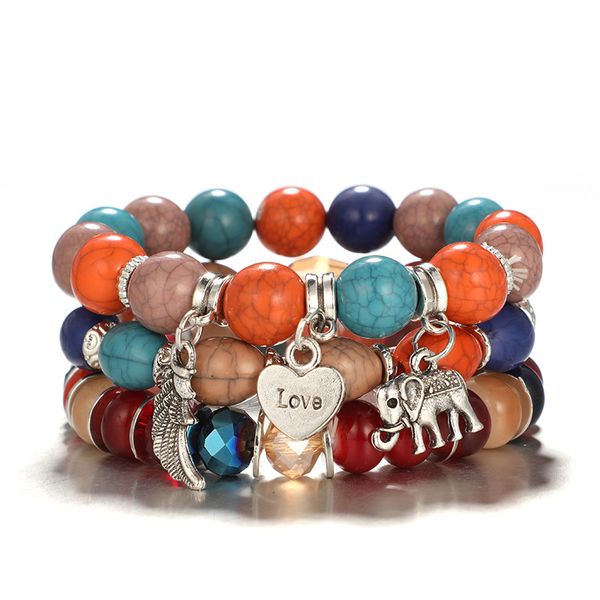 charm bracelets bohemia 3pcs/lot turquoises beaded charms bracelet for women men vintage boho resin stone & bangles, Golden;silver
charm bracelets bohemia 3pcs/lot turquoises beaded charms bracelet for women men vintage boho resin stone & bangles, Golden;silver