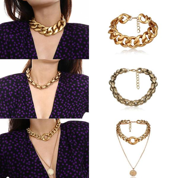 chokers gothic big chunky chain choker necklace punk rock gold statement for women men collares hip hop fashion jewelry, Golden;silver
chokers gothic big chunky chain choker necklace punk rock gold statement for women men collares hip hop fashion jewelry, Golden;silver