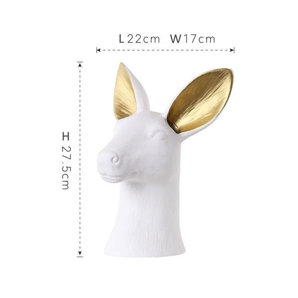 white ceramic swan rabbit roe deer head sculpture with golden ears nordic wild animals vase home decoration ornament
white ceramic swan rabbit roe deer head sculpture with golden ears nordic wild animals vase home decoration ornament