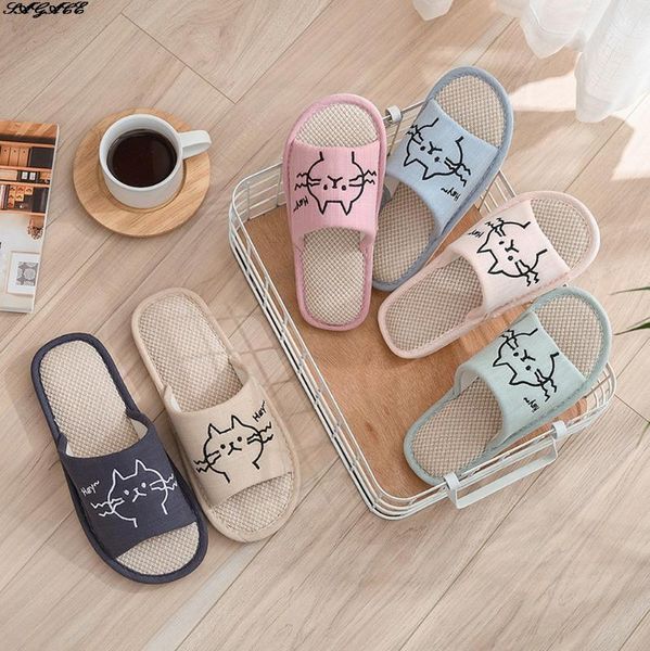 sagace women summer slippers cartoon cat linen flip flops soft breathable shoes female home comfortable slippers, Black
sagace women summer slippers cartoon cat linen flip flops soft breathable shoes female home comfortable slippers, Black