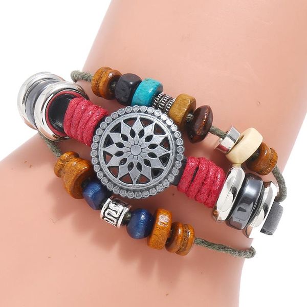link, chain retro style leather bracelet versatile beaded supply by manufacturer directly, Black
link, chain retro style leather bracelet versatile beaded supply by manufacturer directly, Black
