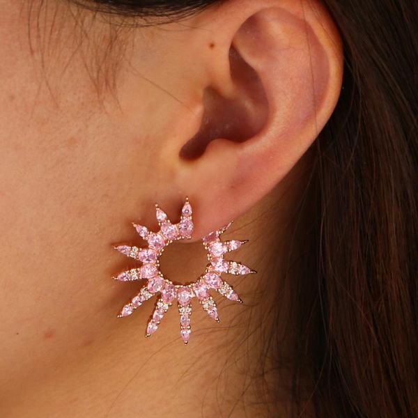pink girl women modern fashion jewelry rose gold color luxury big spikes circle cz hoop big hoop earring, Golden;silver
pink girl women modern fashion jewelry rose gold color luxury big spikes circle cz hoop big hoop earring, Golden;silver