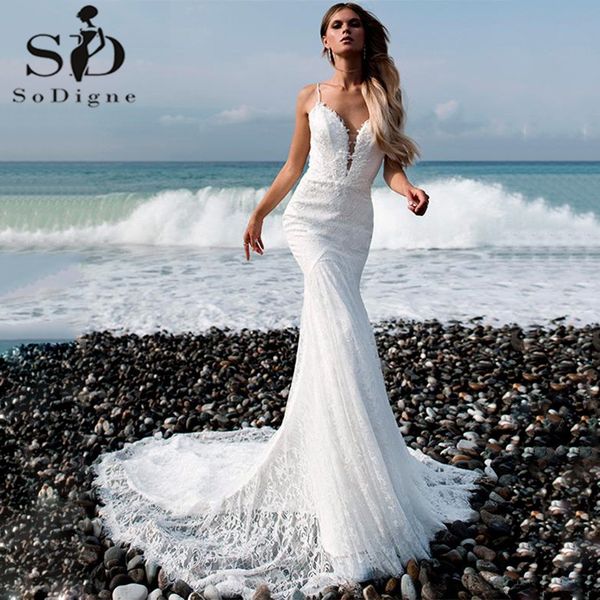 luxury romantic lace spaghetti straps neckline backless mermaid wedding dress with beaded v neck bride dress wedding gowns, Blue;red
luxury romantic lace spaghetti straps neckline backless mermaid wedding dress with beaded v neck bride dress wedding gowns, Blue;red