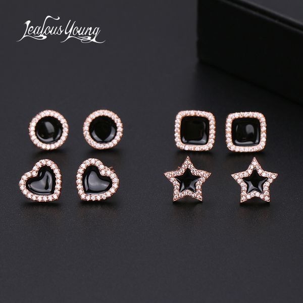 luxury female black round heart stud earrings elegant gold color small star shape wedding earrings for women party jewelry, Golden;silver
luxury female black round heart stud earrings elegant gold color small star shape wedding earrings for women party jewelry, Golden;silver