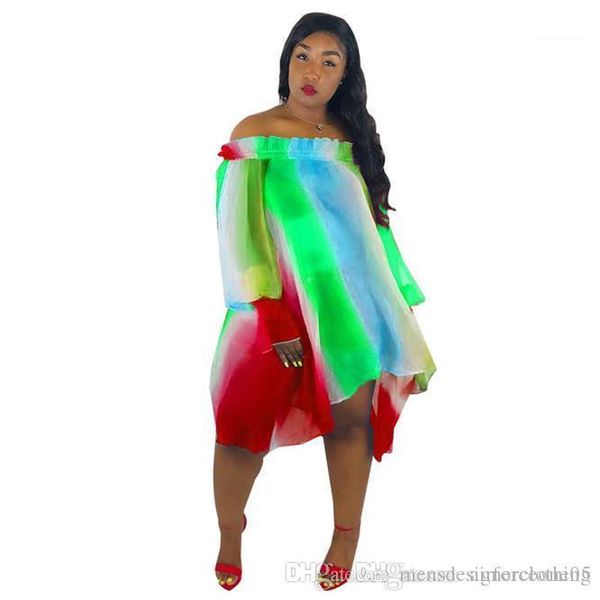 women dresses summer slash neck long sleeve dress stripe gradient ladies casual dresses irregular colorful printing, Black;gray
women dresses summer slash neck long sleeve dress stripe gradient ladies casual dresses irregular colorful printing, Black;gray