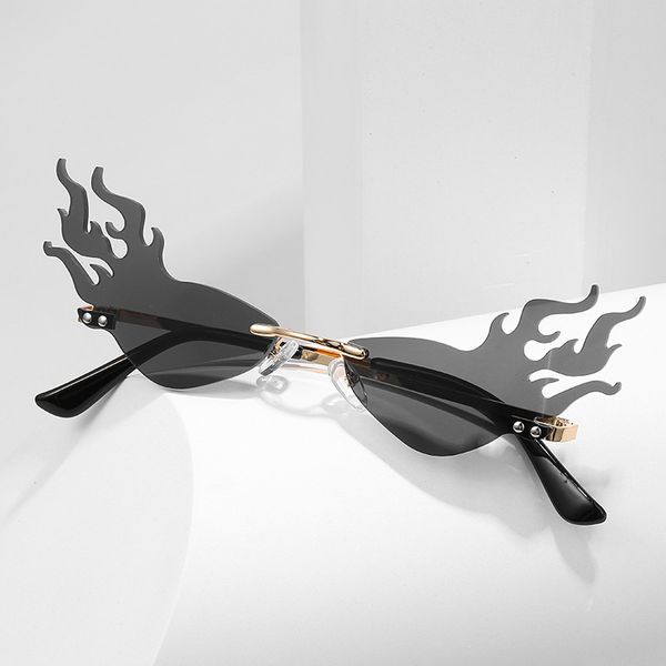 rimless sunglasses women new fire flame luxury men cat eye sun glasses unique fashion eyewear shades uv400, White;black
rimless sunglasses women new fire flame luxury men cat eye sun glasses unique fashion eyewear shades uv400, White;black