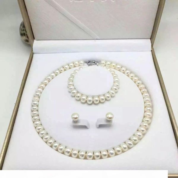 white pearl necklace bracelet earring jewelry set natural pearls strand withwhite color pearl dia 9-10mm for mother women gift sell, Black
white pearl necklace bracelet earring jewelry set natural pearls strand withwhite color pearl dia 9-10mm for mother women gift sell, Black