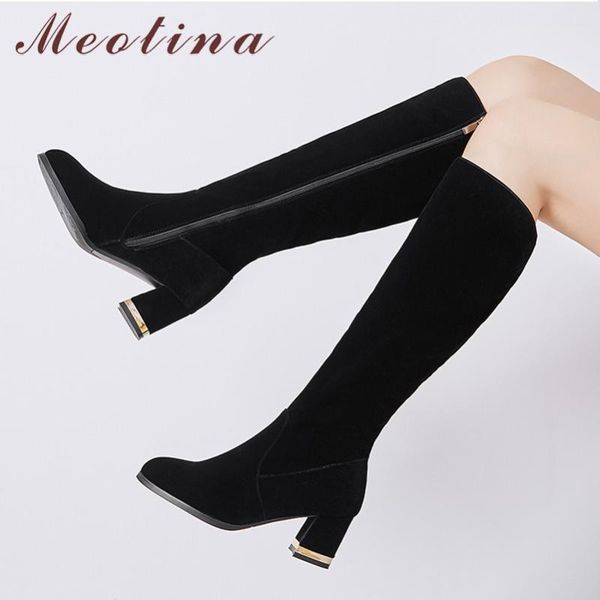 boots meotina winter knee high women zipper block heels long flock round toe shoes female 2021 autumn big size 33-43, Black
boots meotina winter knee high women zipper block heels long flock round toe shoes female 2021 autumn big size 33-43, Black