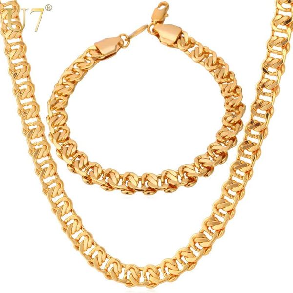 u7 necklace set men jewelry wholesale trendy gold color 7 mm chain necklace bracelet jewelry set s564, Silver
u7 necklace set men jewelry wholesale trendy gold color 7 mm chain necklace bracelet jewelry set s564, Silver