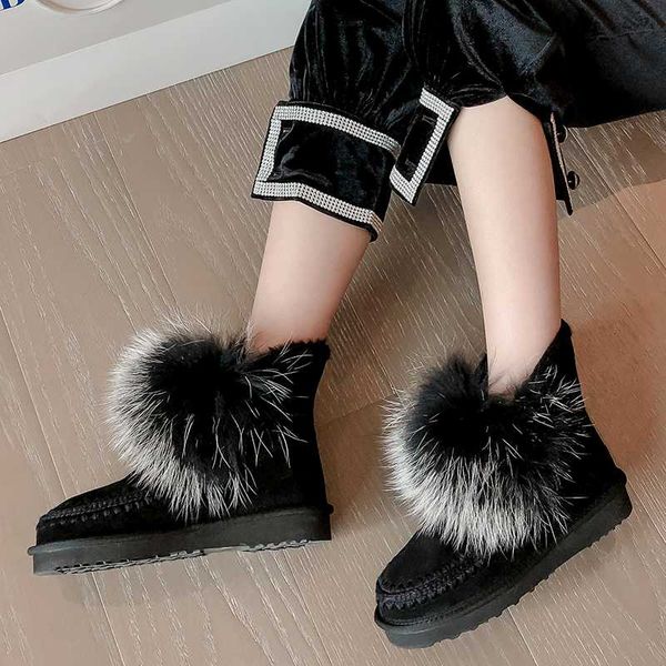 bottes femme new winter shoes women's snow boots cow suede fur keep warm ankle boots women's botas mujer, Black
bottes femme new winter shoes women's snow boots cow suede fur keep warm ankle boots women's botas mujer, Black
