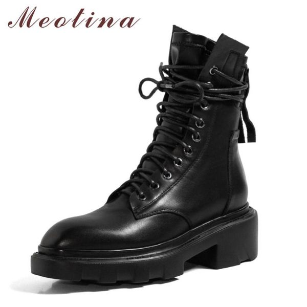 boots meotina real leather platform mid heel motorcycle women ankle shoes lace up zip block heels short autumn black
boots meotina real leather platform mid heel motorcycle women ankle shoes lace up zip block heels short autumn black