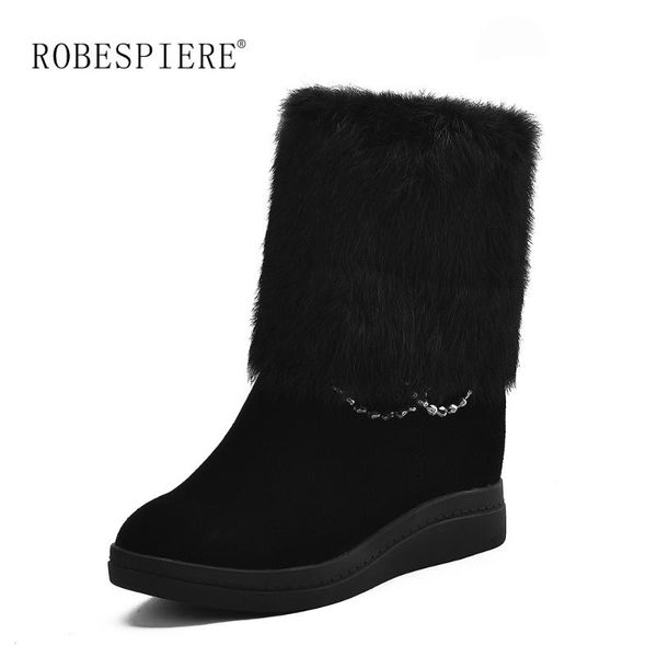boots robespiere women winter fur warm snow ladies plush booties ankle large size platform wedges shoes b167, Black
boots robespiere women winter fur warm snow ladies plush booties ankle large size platform wedges shoes b167, Black