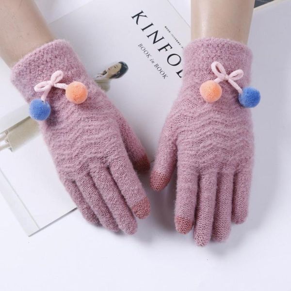 2020 new women gloves knit gloves with cute plush ball warm hands keeper lady touch screen female for winter, Blue;gray
2020 new women gloves knit gloves with cute plush ball warm hands keeper lady touch screen female for winter, Blue;gray