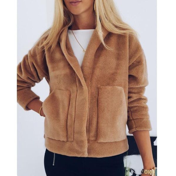 women fleece hooded jacket new fall winter casual long sleeve warm cardigan coats solid ladies outerwear with pockets, Black;brown
women fleece hooded jacket new fall winter casual long sleeve warm cardigan coats solid ladies outerwear with pockets, Black;brown