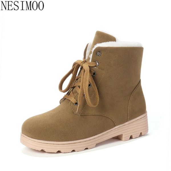 nesimoo 2021 scrub lace up winter women shoes casual round toe square heel snow boots keep warm plush mid calf boots size 34-43, Black
nesimoo 2021 scrub lace up winter women shoes casual round toe square heel snow boots keep warm plush mid calf boots size 34-43, Black