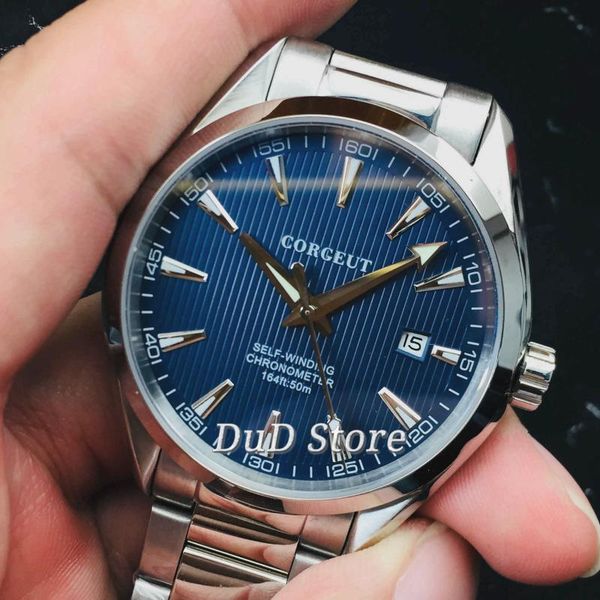 wristwatches corgeut 41mm luxury steel case blue dial date luminous sapphire glass automatic movement men's watch wrist, Slivery;brown
wristwatches corgeut 41mm luxury steel case blue dial date luminous sapphire glass automatic movement men's watch wrist, Slivery;brown